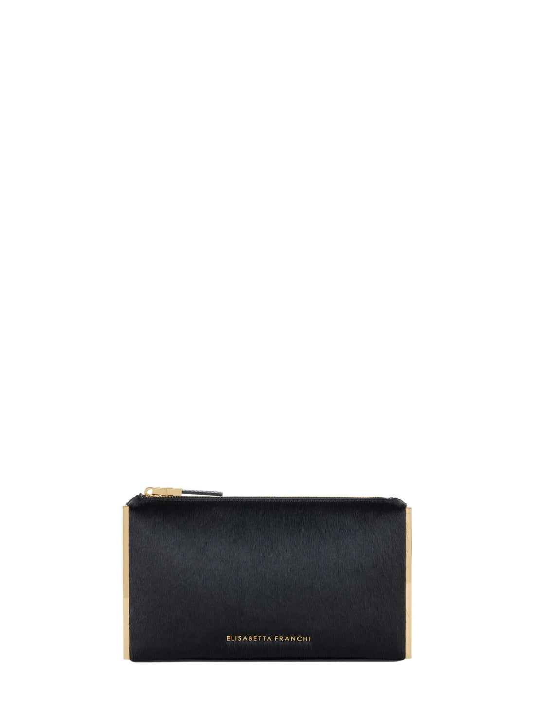 Elisabetta Franchi pochette in cavallino con dettagli metallici nero