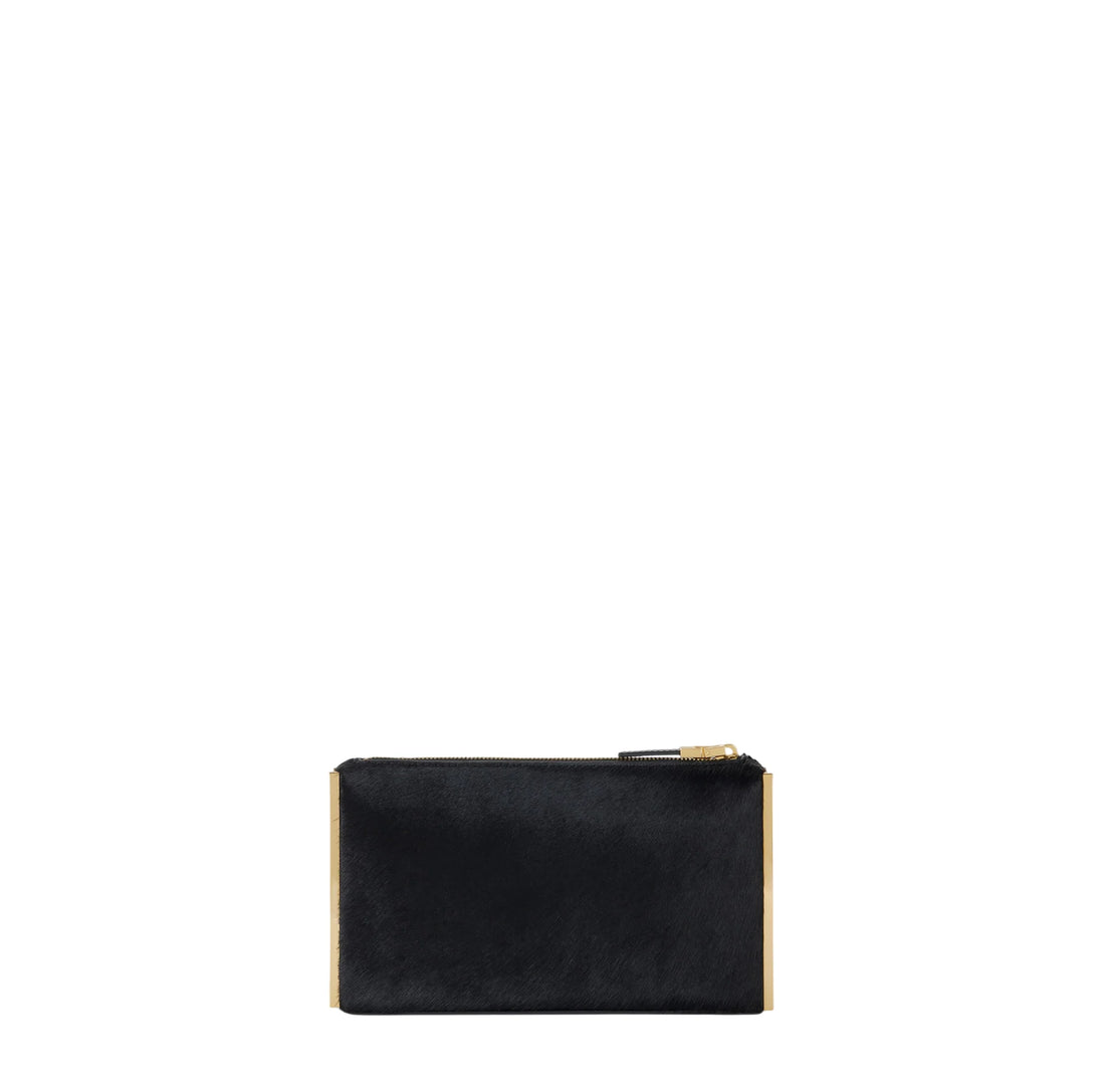 Elisabetta Franchi pochette in cavallino con dettagli metallici nero