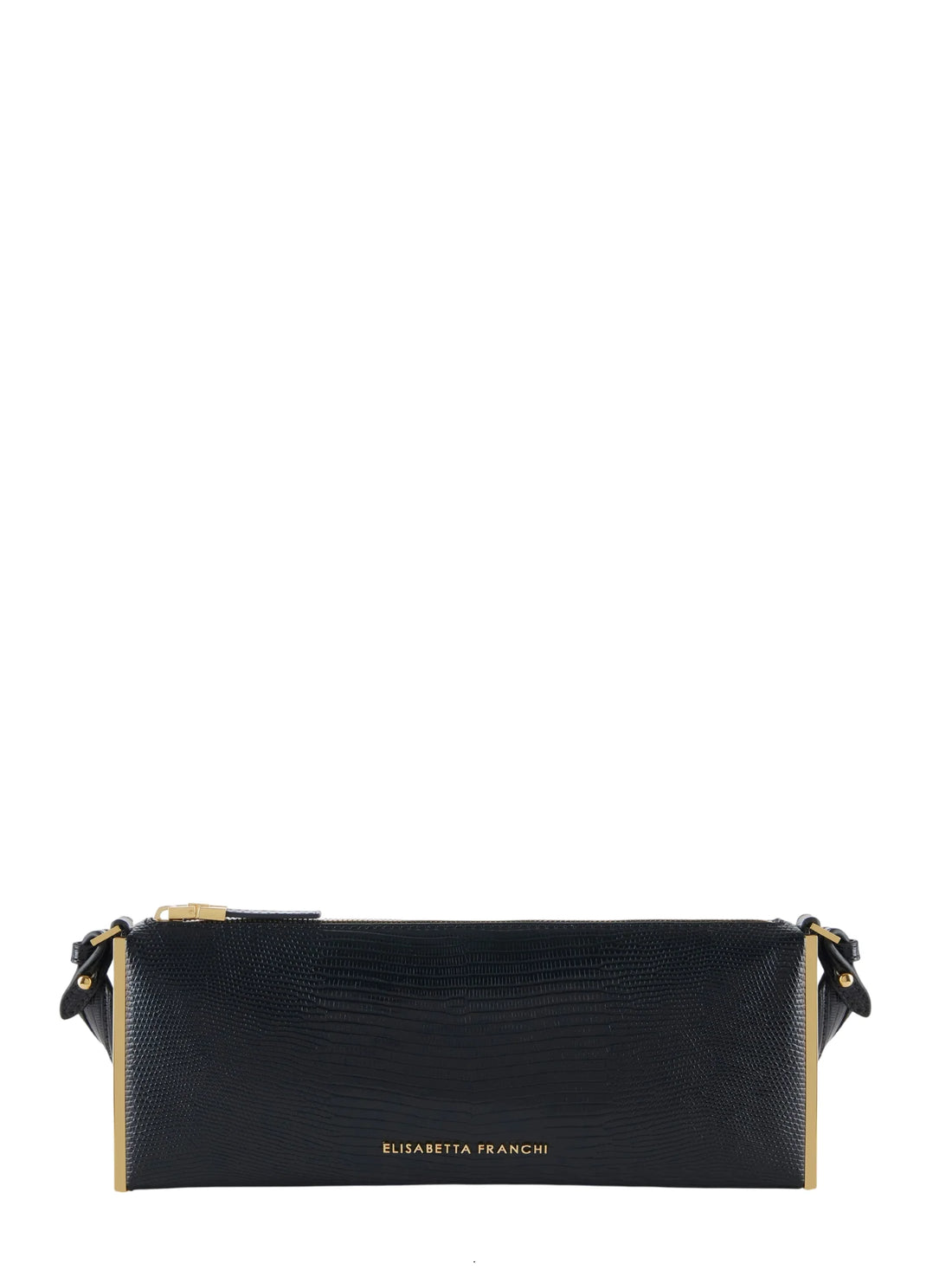 Elisabetta Franchi borsa a spalla in ecopelle stampa lucertola nero