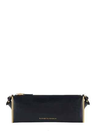 Elisabetta Franchi borsa a spalla in ecopelle stampa lucertola nero BS15A66 110 ELISABETTA FRANCHI 