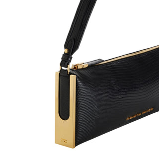 Elisabetta Franchi borsa a spalla in ecopelle stampa lucertola nero BS15A66 110 ELISABETTA FRANCHI 