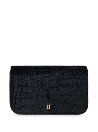 Elisabetta Franchi borsa a tracolla in velluto effetto cocco nero BS20A67 110 ELISABETTA FRANCHI 