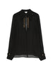 Elisabetta Franchi camicia donna in georgette con charms nero