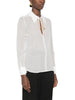 Elisabetta Franchi camicia donna in georgette con charms avorio