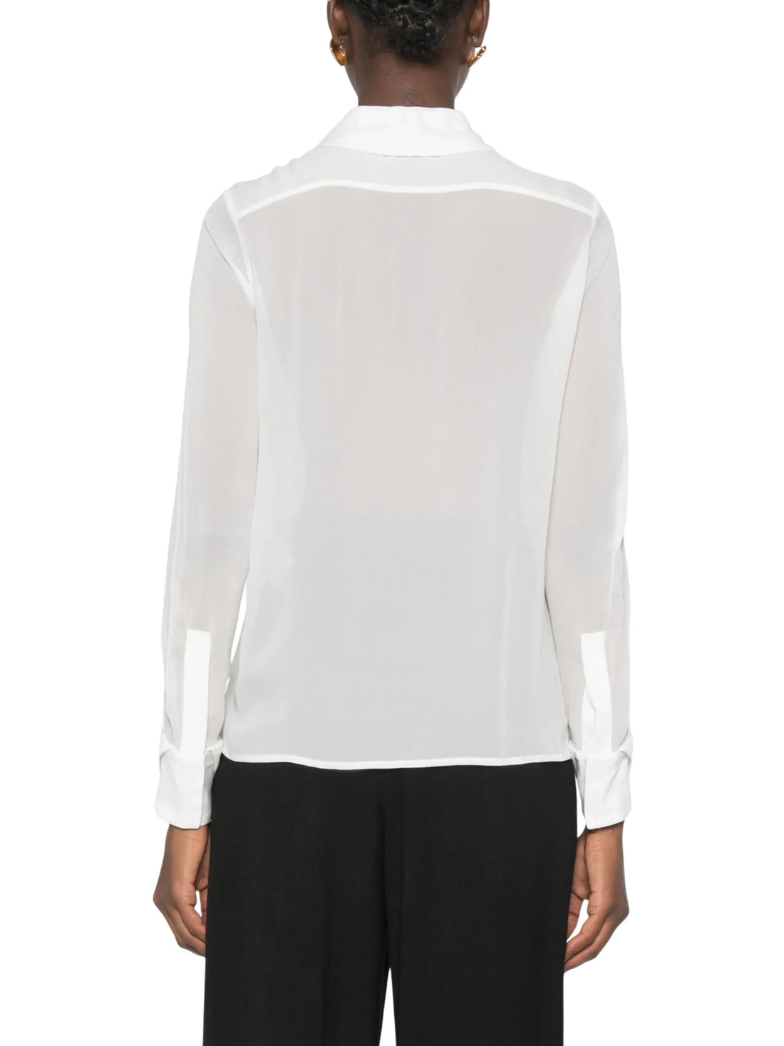 Elisabetta Franchi camicia donna in georgette con charms avorio