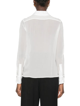 Elisabetta Franchi camicia donna in georgette con charms avorio CA19466 360 ELISABETTA FRANCHI 
