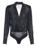 Elisabetta Franchi camicia body donna in georgette nero