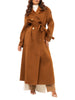 Elisabetta Franchi cappotto lungo doppiopetto donna in lana marrone