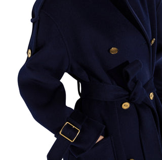 Elisabetta Franchi cappotto lungo doppiopetto in lana donna blu CP02D66 H88 ELISABETTA FRANCHI
