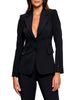 Elisabetta Franchi giacca blazer monopetto con dettagli logati nero