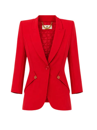 Elisabetta Franchi giacca blazer donna con dettagli logati rosso GI27567 CG5 ELISABETTA FRANCHI 