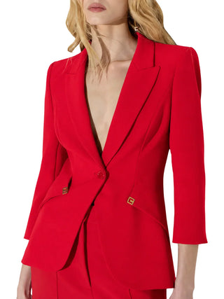 Elisabetta Franchi giacca blazer donna con dettagli logati rosso GI27567 CG5 ELISABETTA FRANCHI 