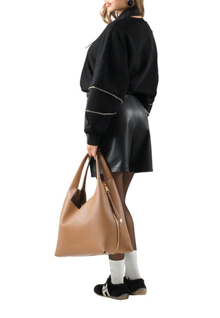 Elisabetta Franchi felpa donna con zip e logo nero MD05P66 110 ELISABETTA FRANCHI