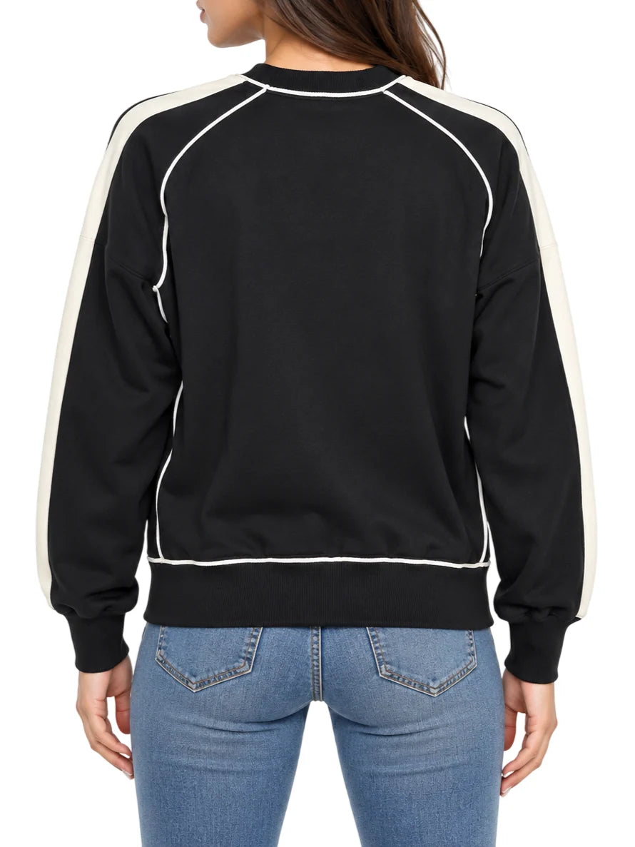 Elisabetta Franchi maglia donna con stampa nero panna MK14S66 685 ELISABETTA FRANCHI