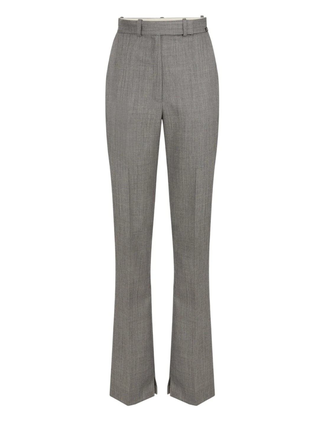 Elisabetta Franchi pantaloni a zampa donna in fresco lana grigio melange