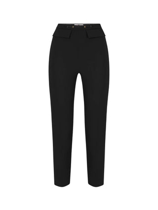 Elisabetta Franchi pantaloni donna in tessuto crepe slim nero PA19566 110 ELISABETTA FRANCHI 