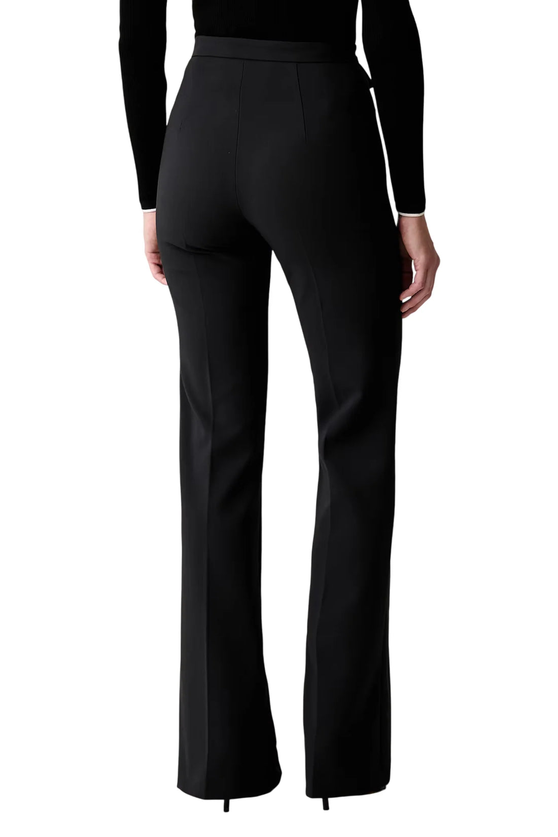 Elisabetta Franchi pantaloni a zampa in tessuto crepe nero