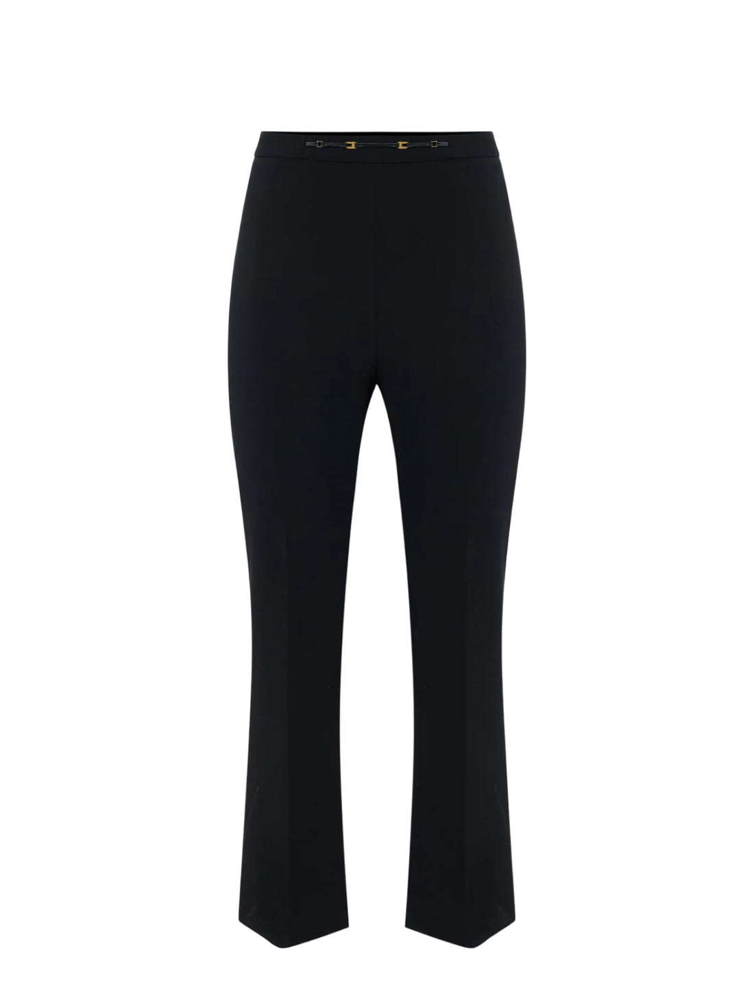Elisabetta Franchi pantaloni donna trumpet crop in crepe nero
