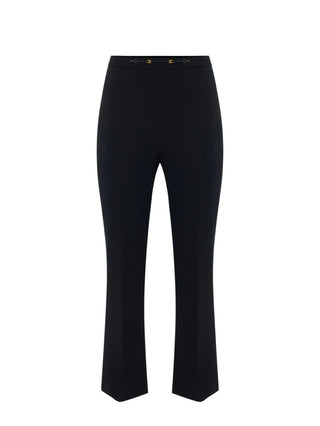 Elisabetta Franchi pantaloni donna trumpet crop in crepe nero PA19866 110 ELISABETTA FRANCHI 