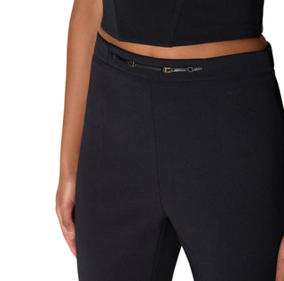 Elisabetta Franchi pantaloni donna trumpet crop in crepe nero PA19866 110 ELISABETTA FRANCHI 