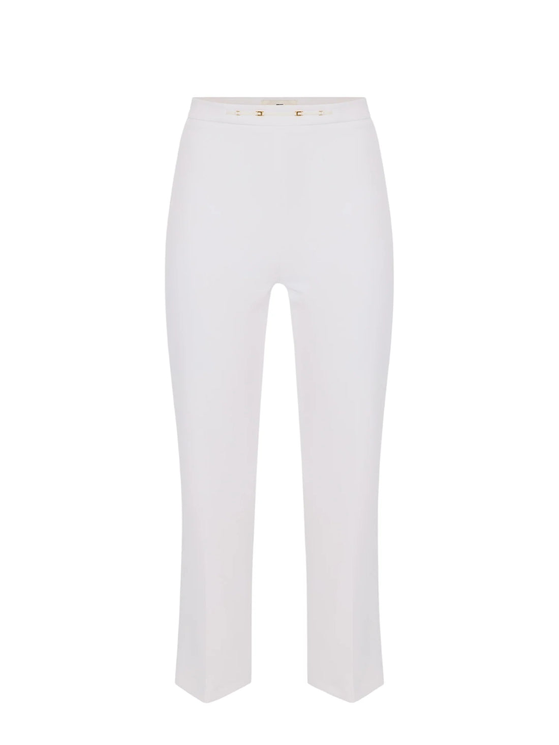 Elisabetta Franchi pantaloni donna trumpet crop in crepe avorio