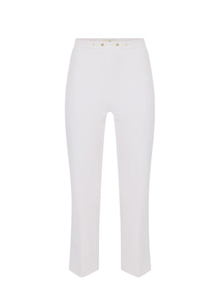 Elisabetta Franchi pantaloni donna trumpet crop in crepe avorio PA19866 360 ELISABETTA FRANCHI 
