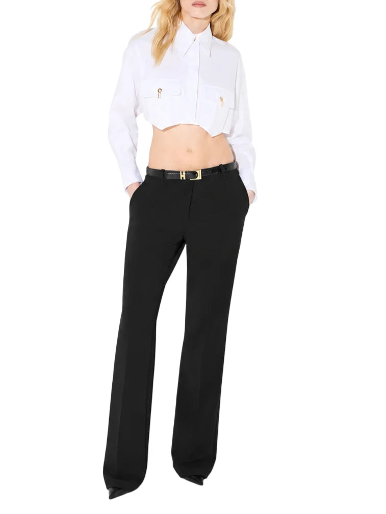 Elisabetta Franchi pantaloni a zampa donna nero