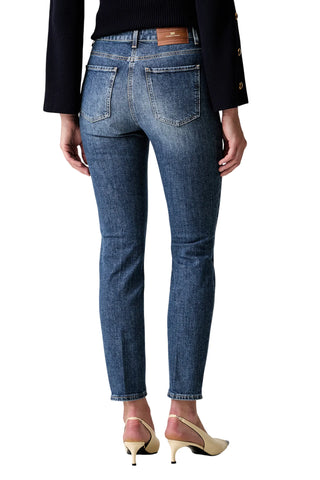 Elisabetta Franchi jeans donna slim lavaggio medio PJ11I66 139 ELISABETTA FRANCHI