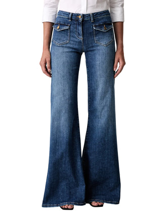 Elisabetta Franchi jeans a zampa con tasche lavaggio medio PJ18N66 139 ELISABETTA FRANCHI 