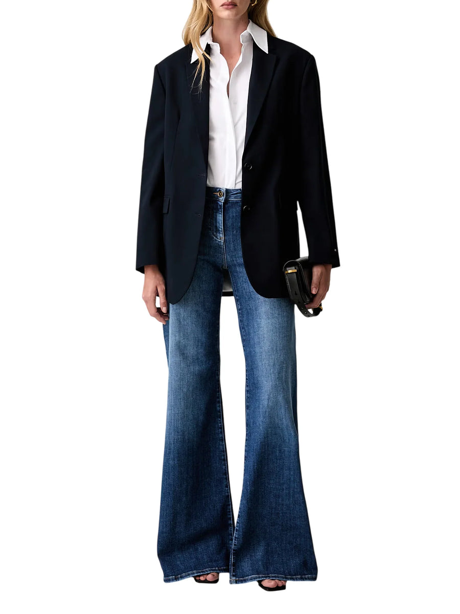 Elisabetta Franchi jeans a zampa con tasche lavaggio medio
