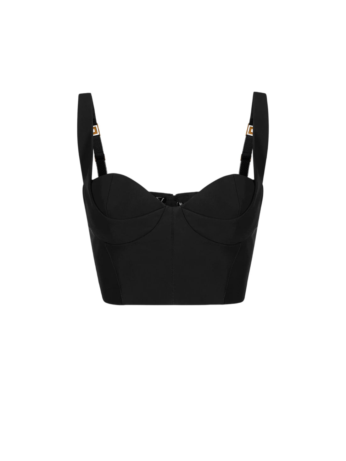 Elisabetta Franchi top crop donna in tessuto tecnico nero