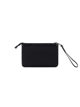 GCDS pochette bambina in nylon banda logo nero rosso C2GJQW719T353 999R GCDS