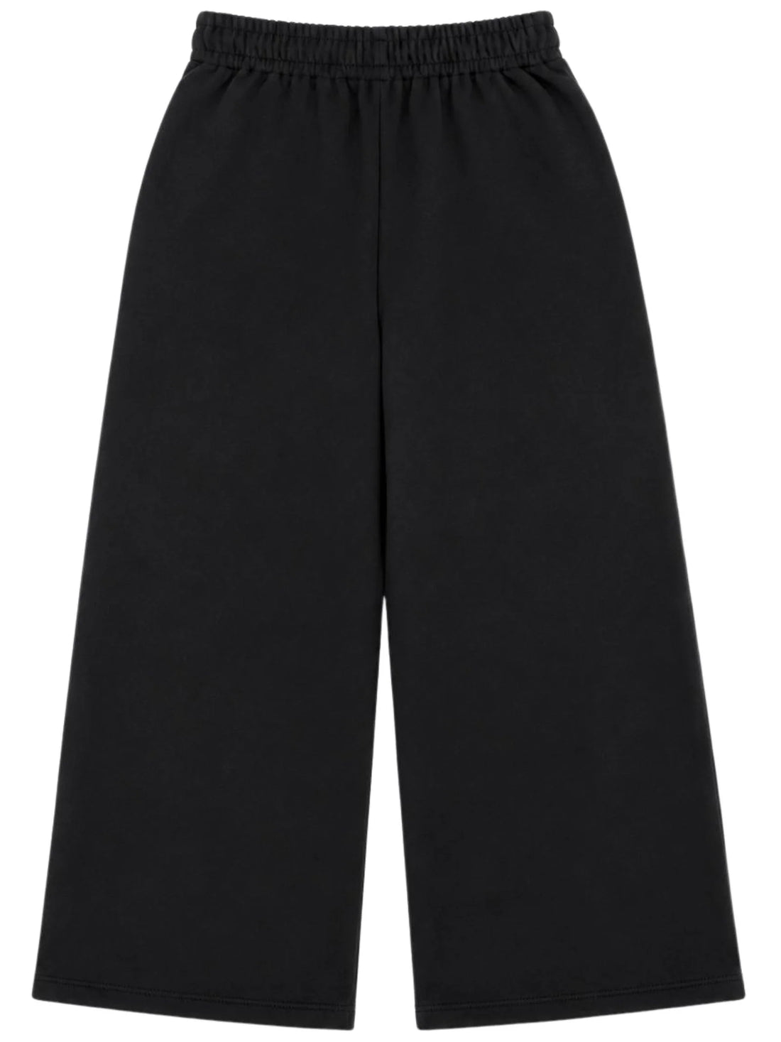 GCDS pantaloni palazzo bambina con bande glitter nero
