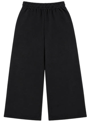 GCDS pantaloni palazzo bambina con bande glitter nero Z0GJQI620F004 999I GCDS