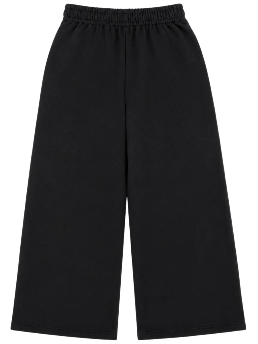 GCDS pantaloni palazzo bambina con bande glitter nero Z0GJQI620F004 999I GCDS