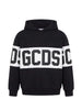GCDS felpa con cappuccio unisex bambino banda logo nero bianco