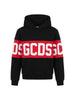 GCDS felpa con cappuccio unisex bambino banda logo nero rosso