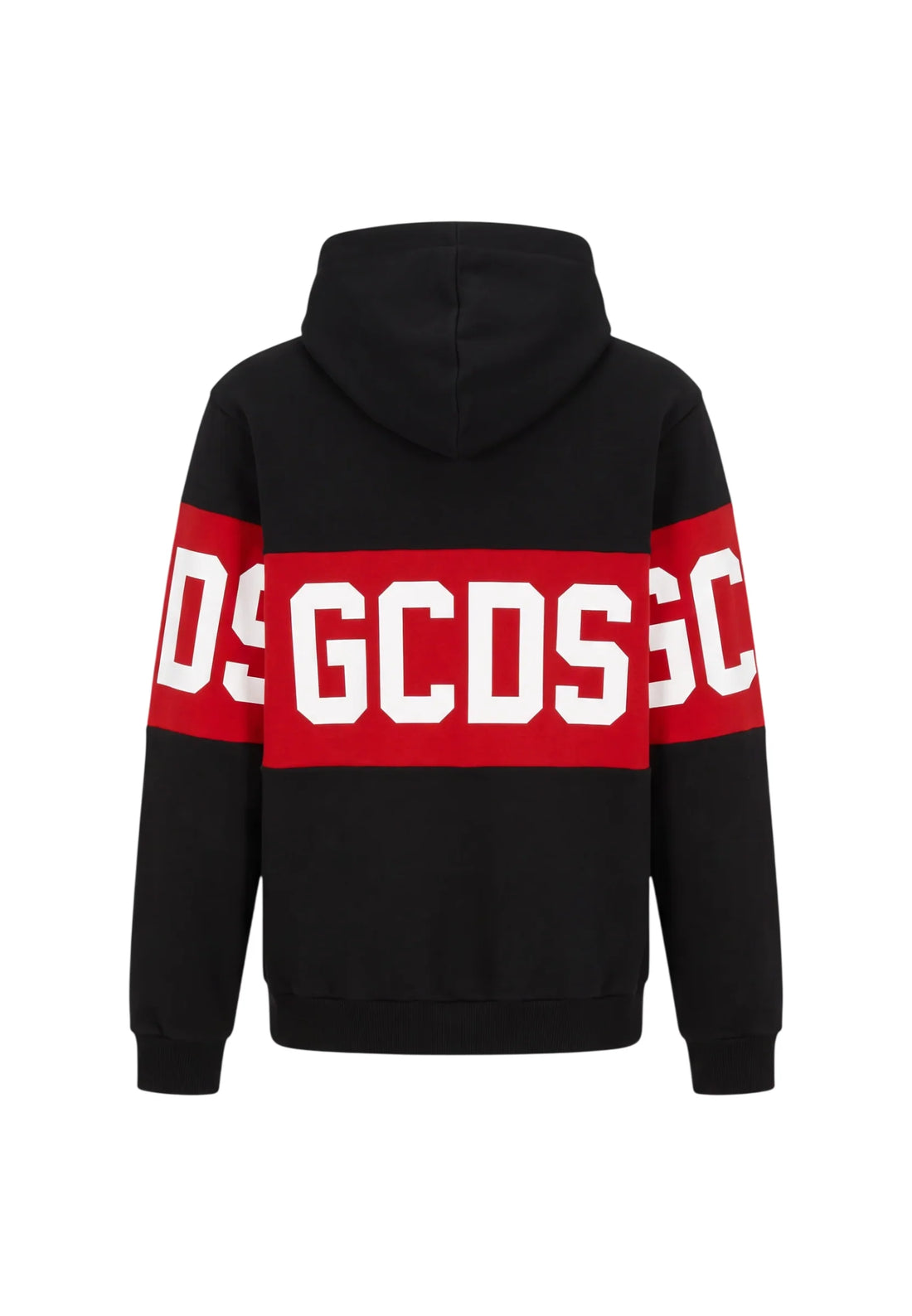 GCDS felpa con cappuccio unisex bambino banda logo nero rosso