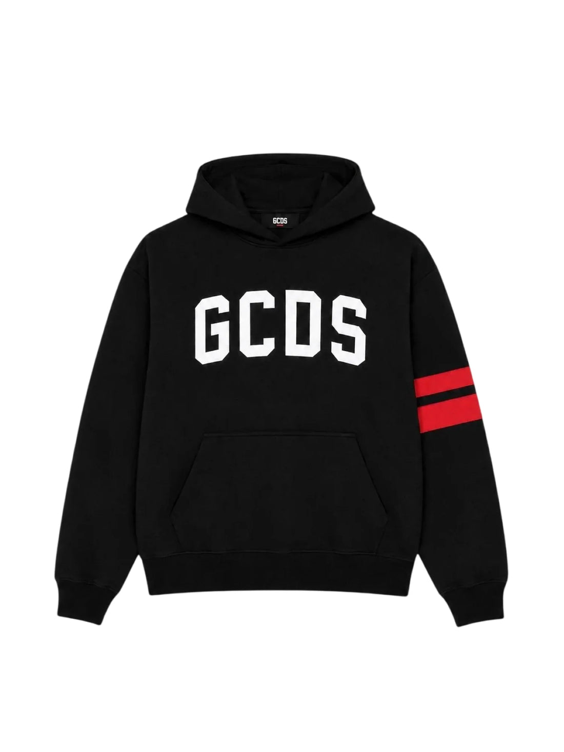 GCDS felpa con cappuccio bambino con logo nero