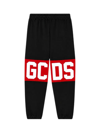 GCDS pantaloni joggers unisex bambino con banda iconica nero Z0UJQI588F004 999R GCDS 