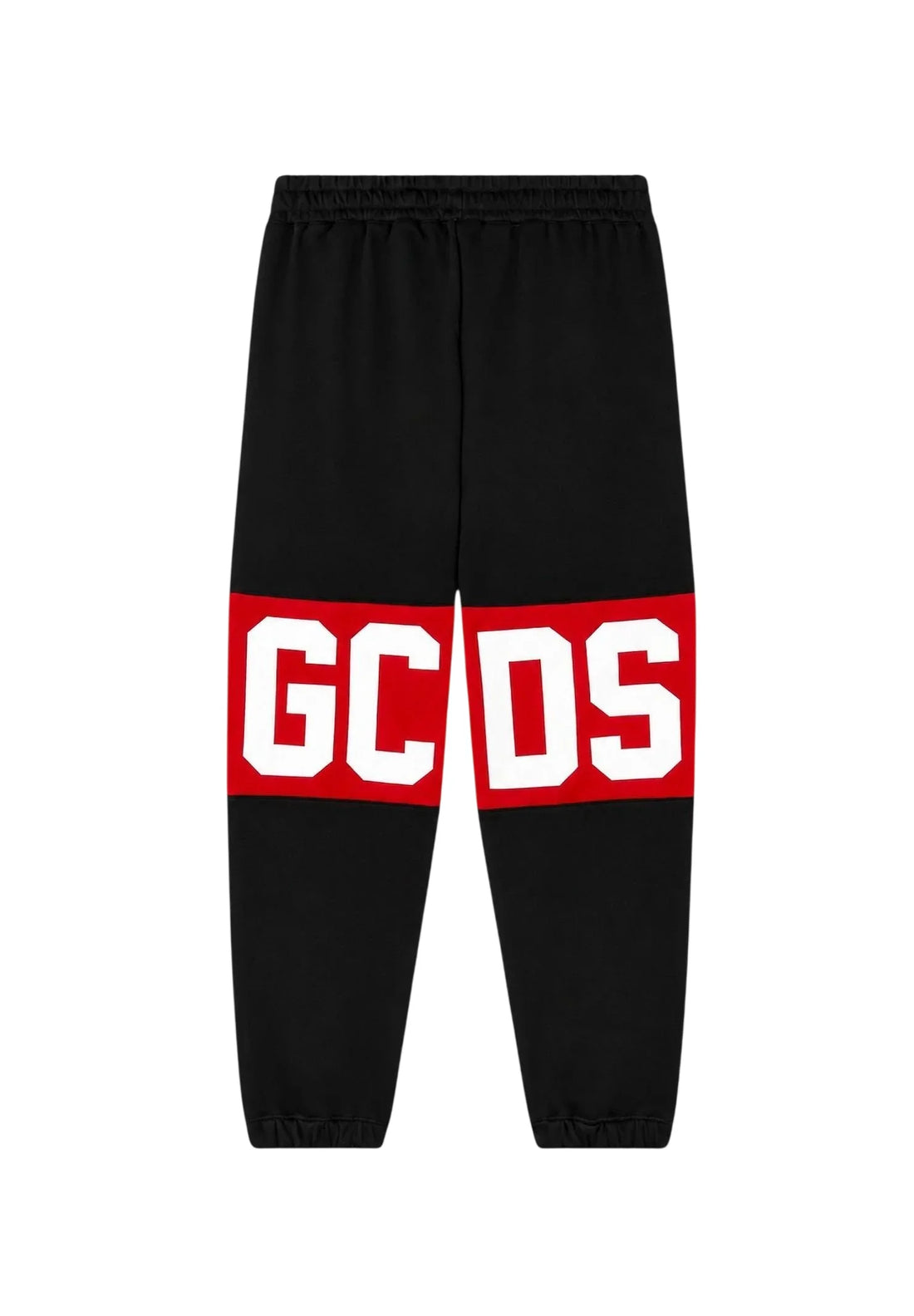 GCDS pantaloni joggers unisex bambino con banda iconica nero