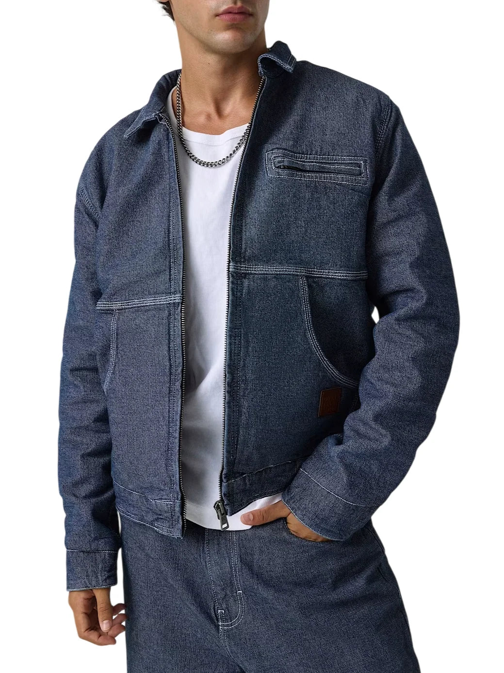 Guess giubbino in denim uomo lavaggio medio