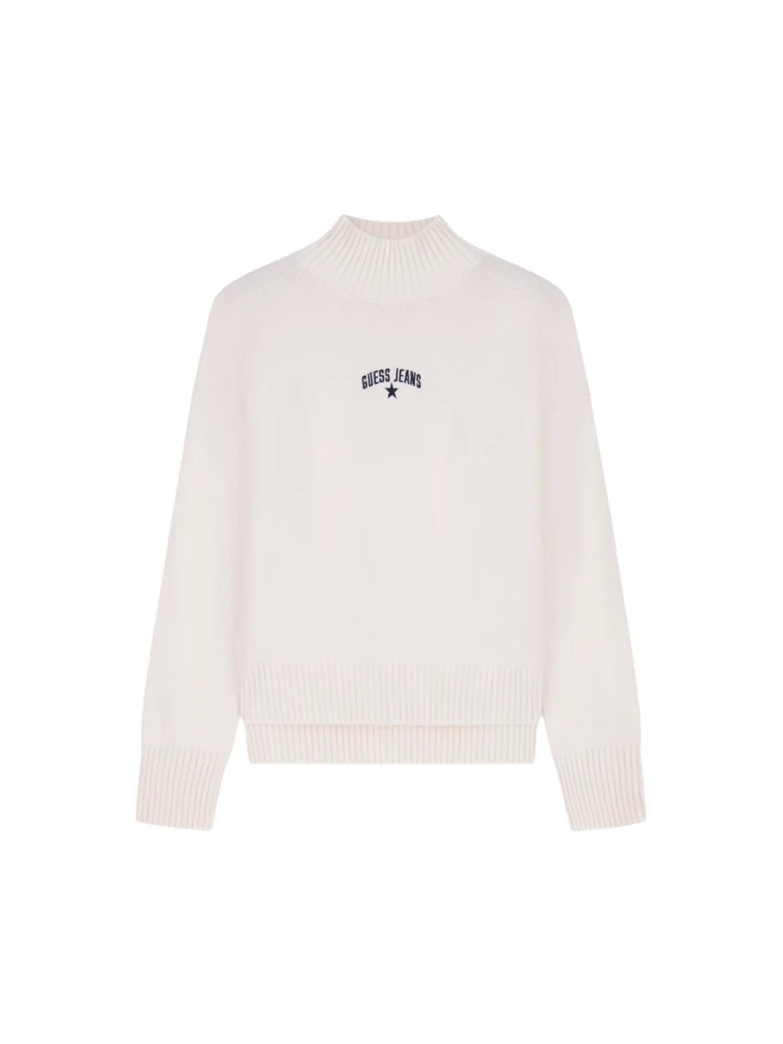 Guess maglia dolcevita donna con logo panna
