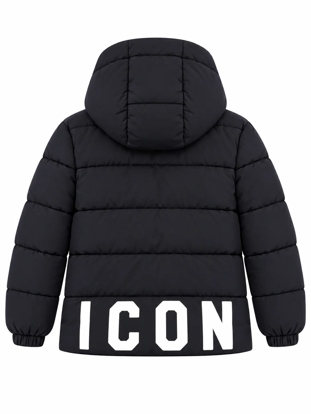 Icon piumino trapuntato bambino con cappuccio nero
