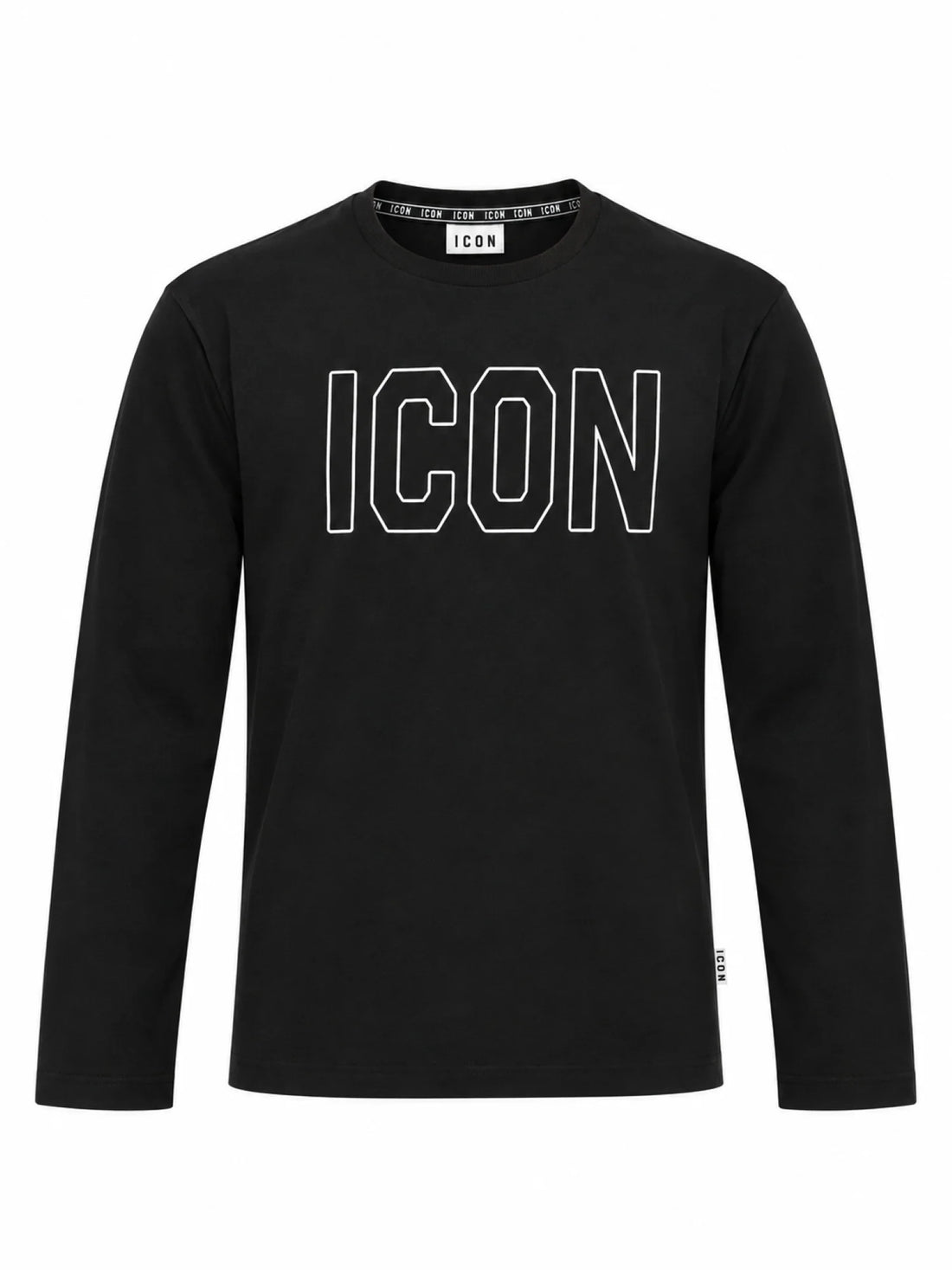 Icon T-shirt bambino manica lunga con logo nero