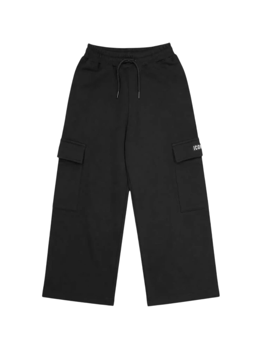 Icon pantaloni cargo bambino gamba larga nero