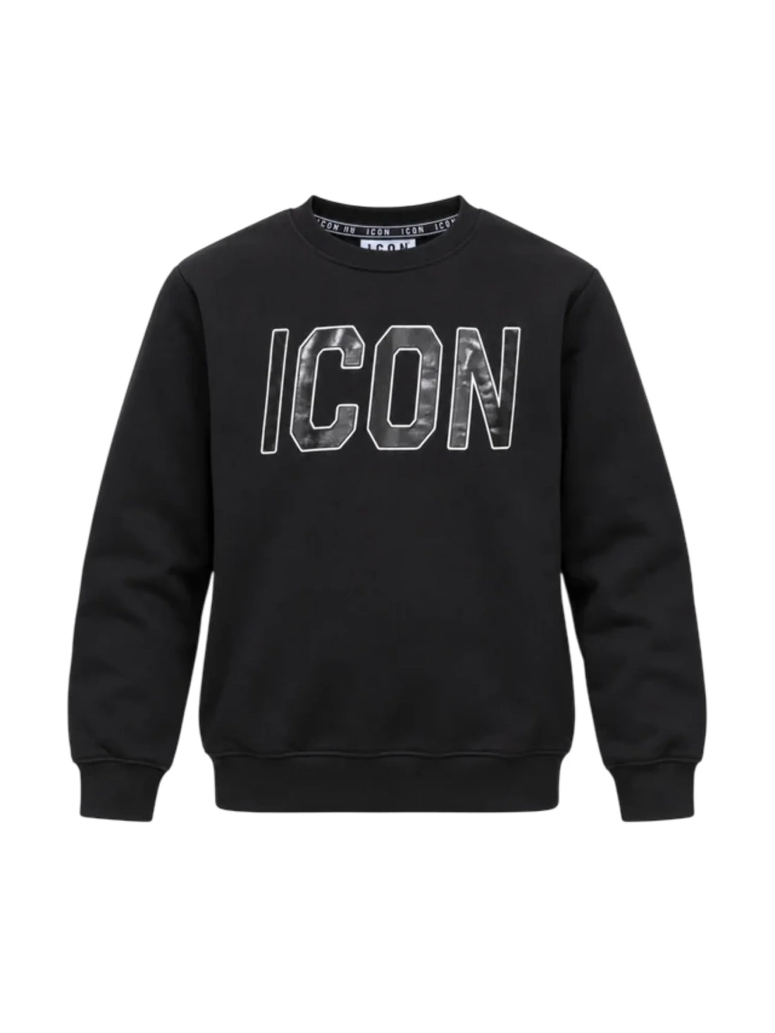 Icon felpa bambino con logo laminato nero