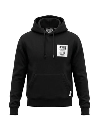 Icon felpa con cappuccio bambino stampa logo nero IBSW001413 9000 ICON 