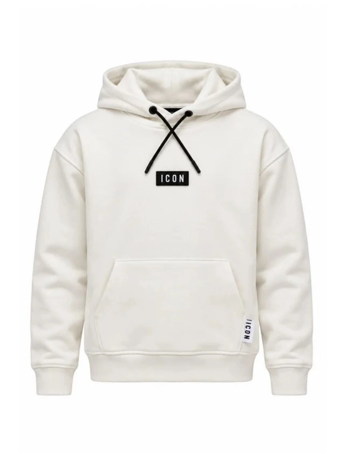 Icon felpa con cappuccio bambino patch logo panna