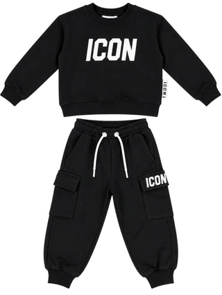 Icon tuta sportiva bambino con logo nero INBFS001461 9000 ICON 